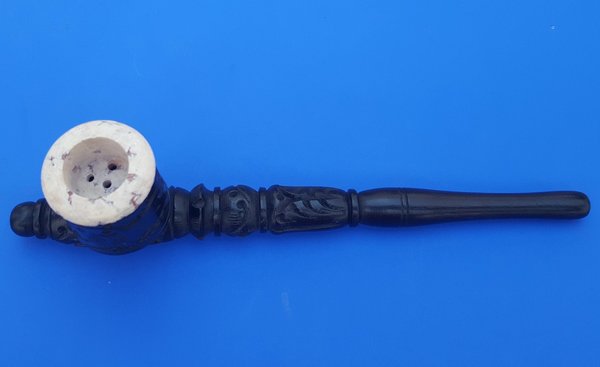 Pfeife Holz mit Specksteineinsatz 20cm (PF0024)
